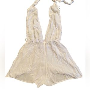 Subdued White Backless Romper